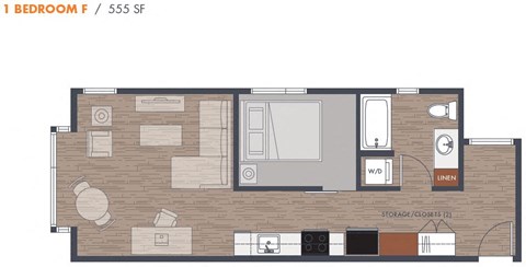 One Bedroom F Floorplan